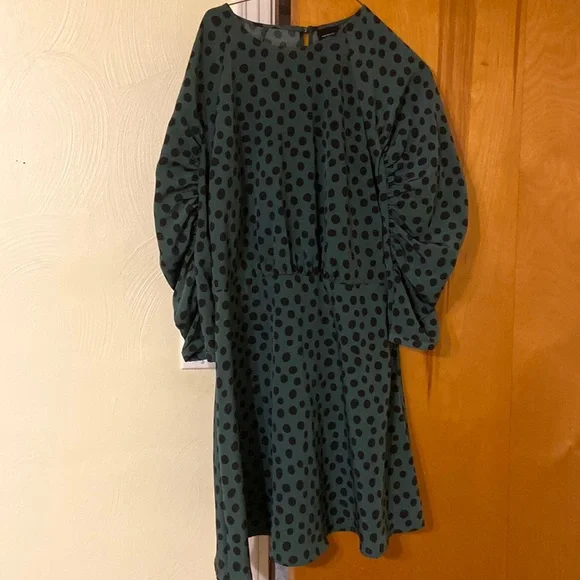 Size large green with polka dot midi dress from Target. Worn once.